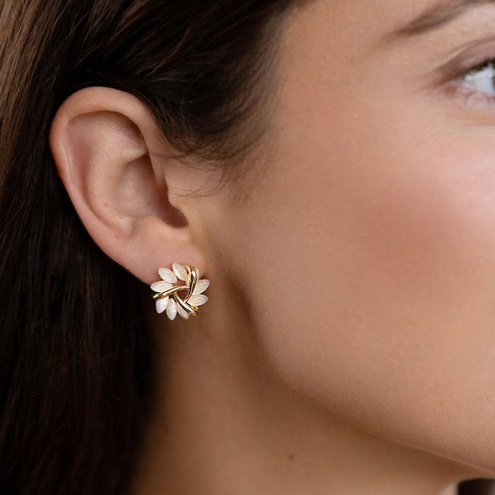 Karolína | Gold-Plated Earrings with Geometric Mix