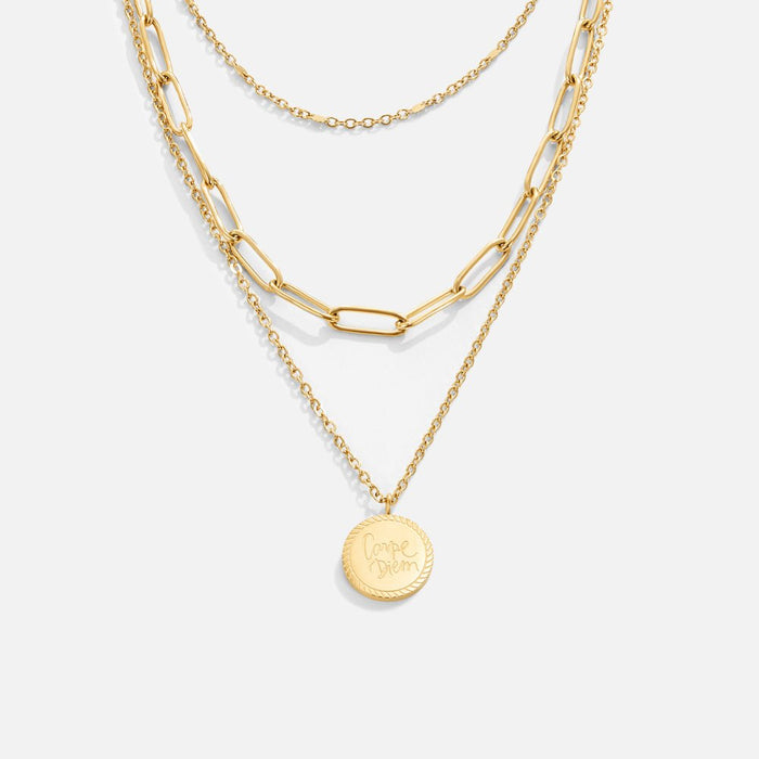Karolína | Multilayer Necklace with Round Pendant