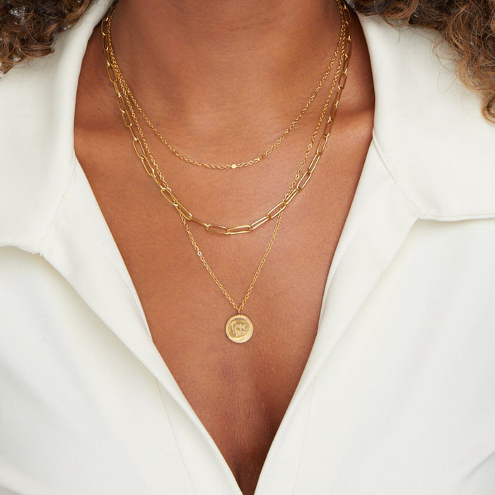 Karolína | Multilayer Necklace with Round Pendant