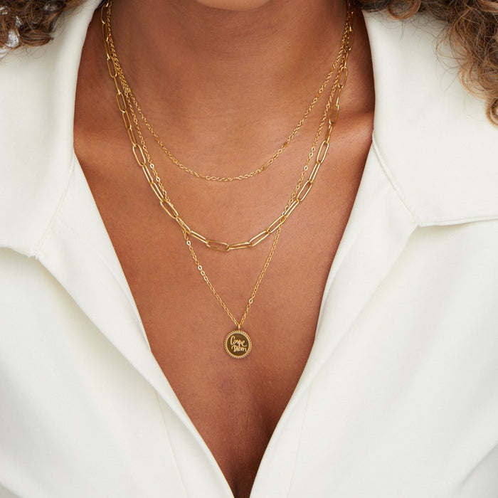 Karolína | Multilayer Necklace with Round Pendant