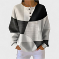 Katri - Monochrome Colour-Block Waffle Henley