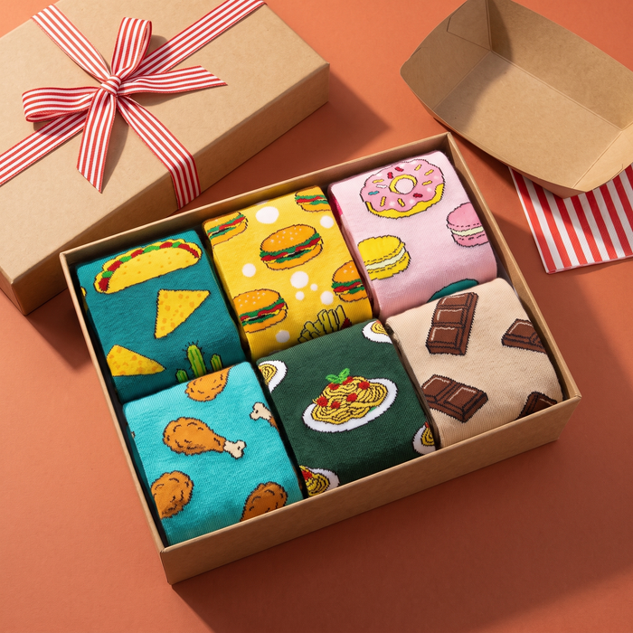 Katuruoka socks gift box with street-food socks