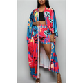 Kimono Kaftan Robe two Piece Short Set / Long Abaya + Shorts Pants Suits Dress - Alkebulan Lifestyle