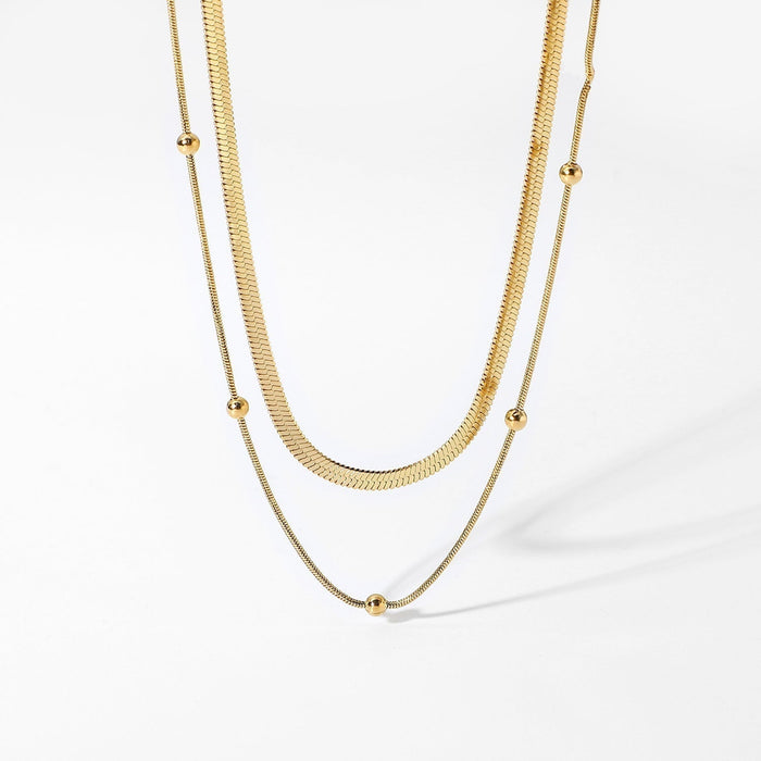 Klára | Gold-Plated Two Layers Simple Necklace with Modern Shine
