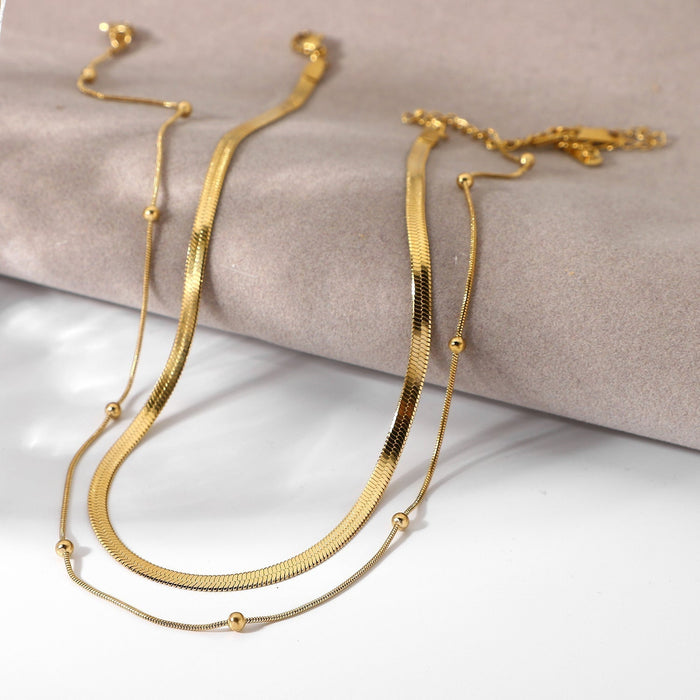 Klára | Gold-Plated Two Layers Simple Necklace with Modern Shine