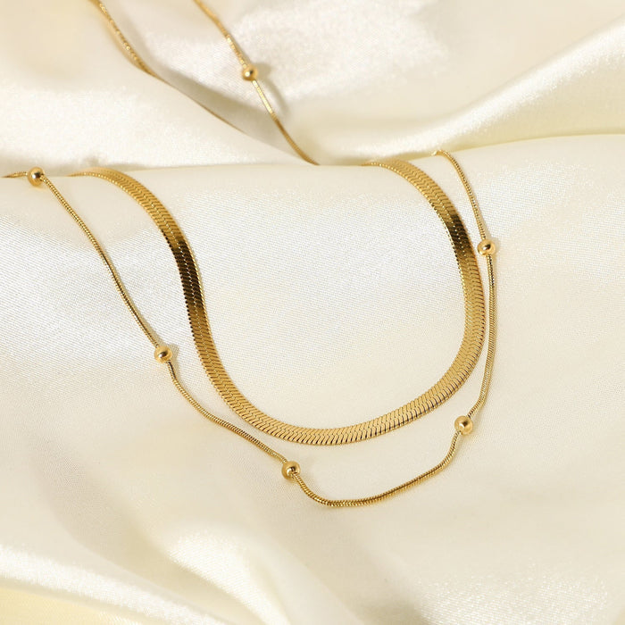 Klára | Gold-Plated Two Layers Simple Necklace with Modern Shine