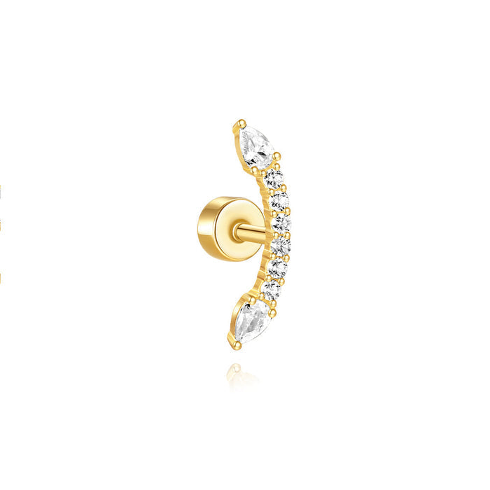 Klara | Gold-Tone Smooth Line Delicate Earrings