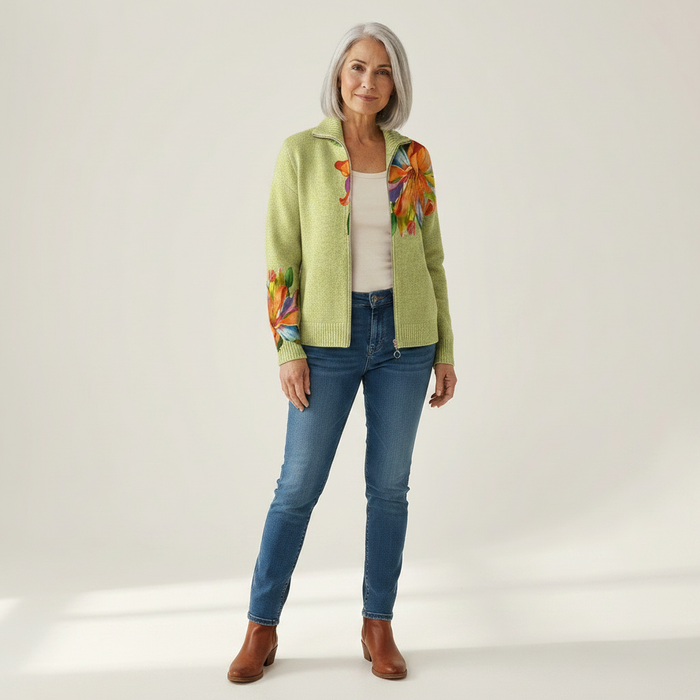 Lahja - Lily Print Zip Cardigan
