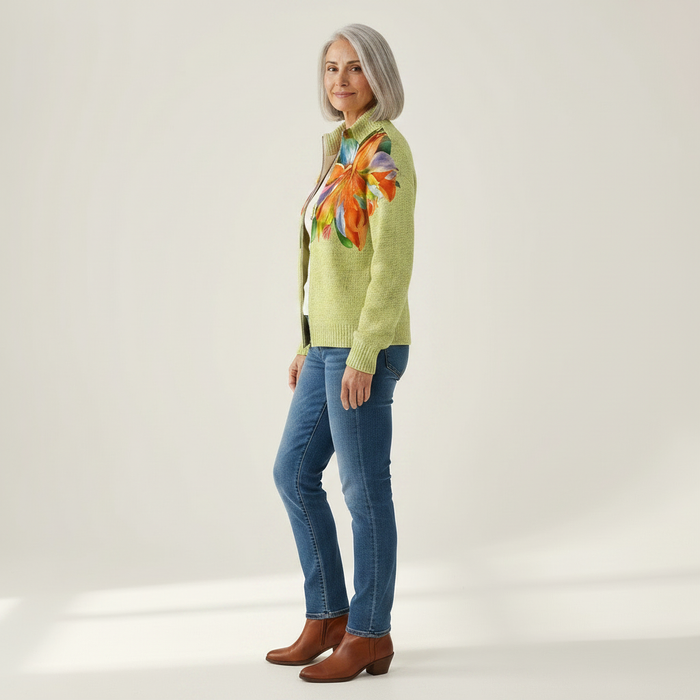 Lahja - Lily Print Zip Cardigan