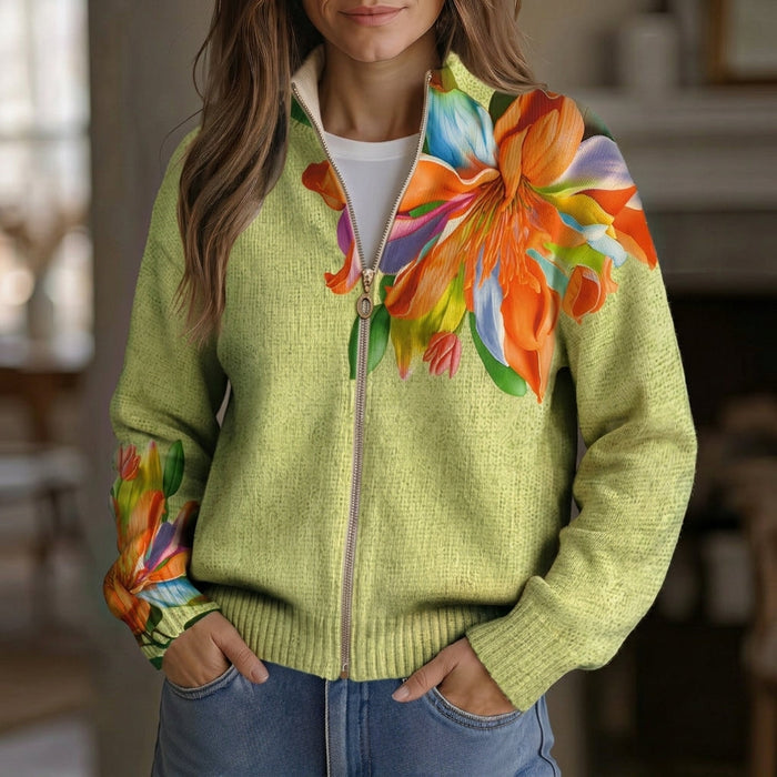 Lahja - Lily Print Zip Cardigan