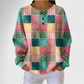 Laila - Patchwork Check Waffle Henley