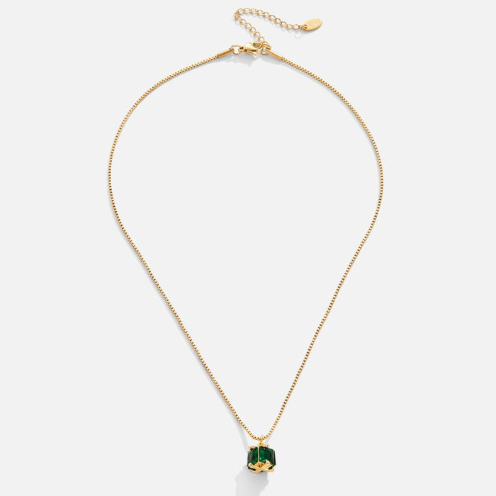 Laura | Gold-Plated Kateřina Necklace with Green Stone