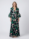Lea | Long-Sleeve and Waist Tied Maxi Dress