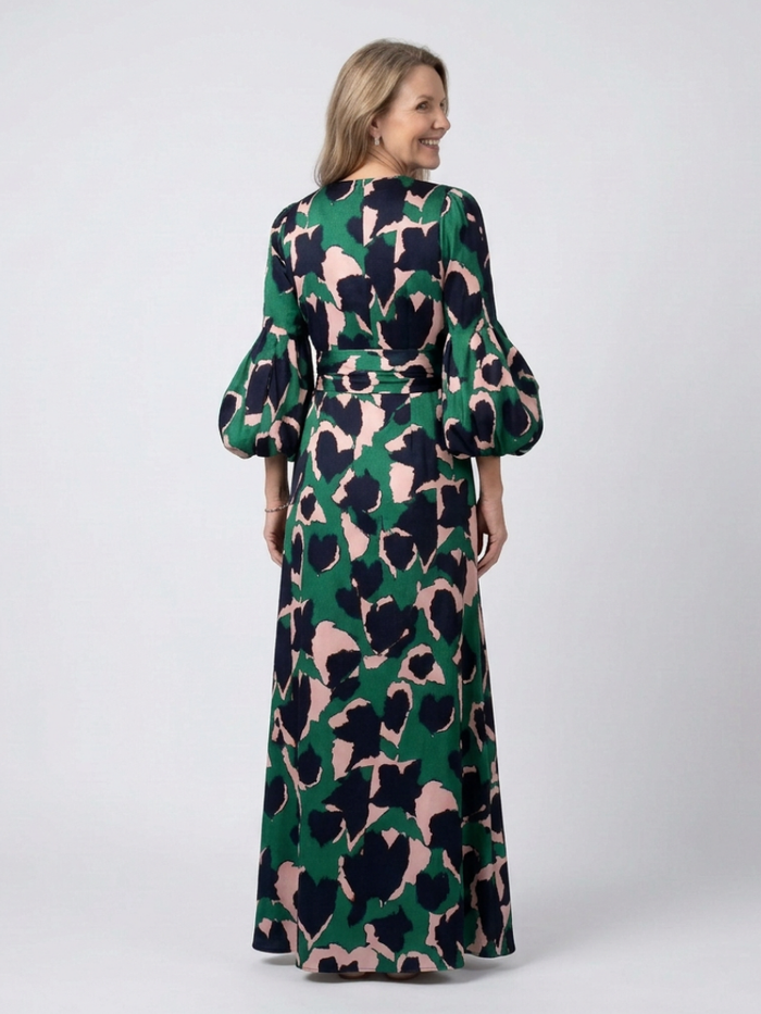 Lea | Long-Sleeve and Waist Tied Maxi Dress