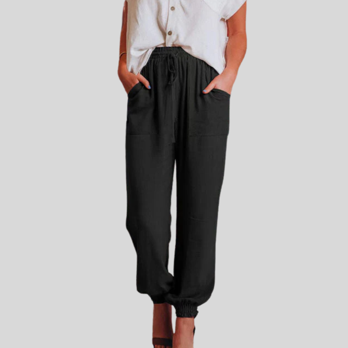 Leena - Tapered Drawstring Trousers