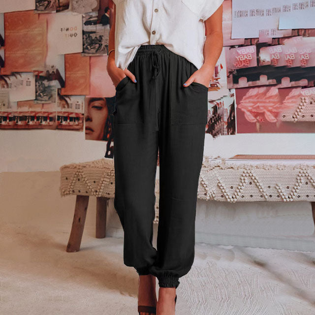 Leena - Tapered Drawstring Trousers