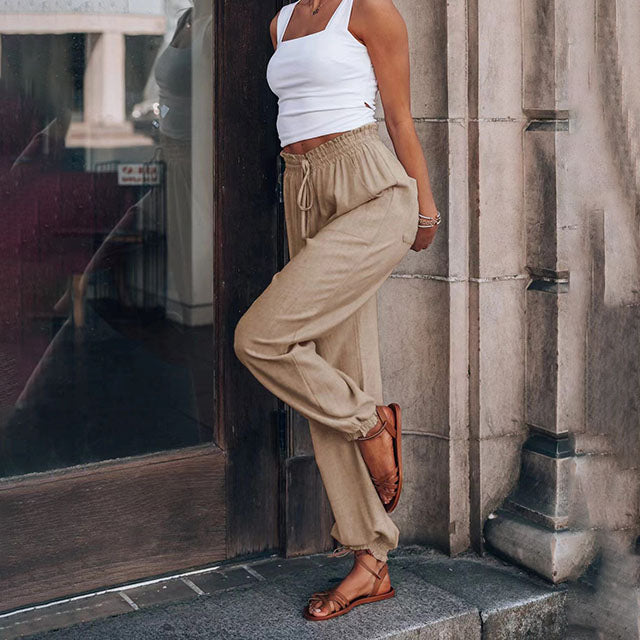 Leena - Tapered Drawstring Trousers