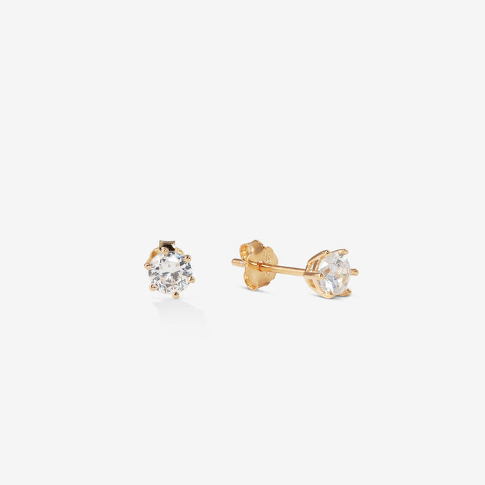 Lempi | Gold-Plated Zirconia Studs, 4 mm