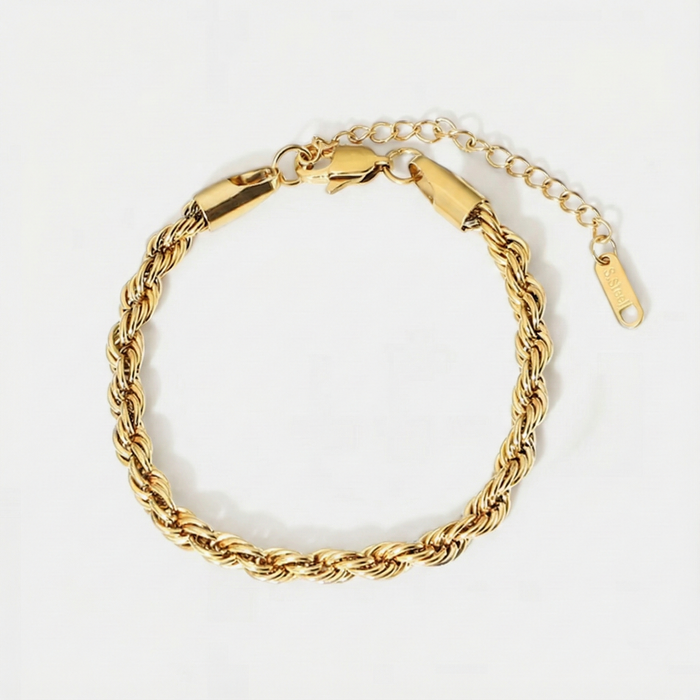 Lena | Gold-Plated Bracelet with Cord Delicate Structure