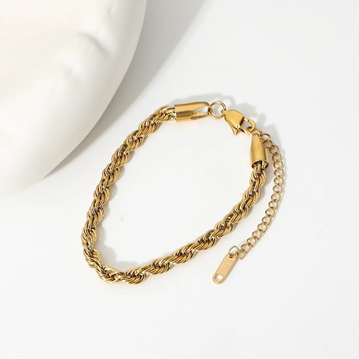 Lena | Gold-Plated Bracelet with Cord Delicate Structure