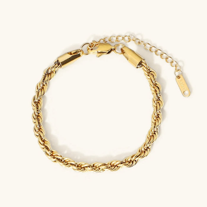 Lena | Gold-Plated Bracelet with Cord Delicate Structure