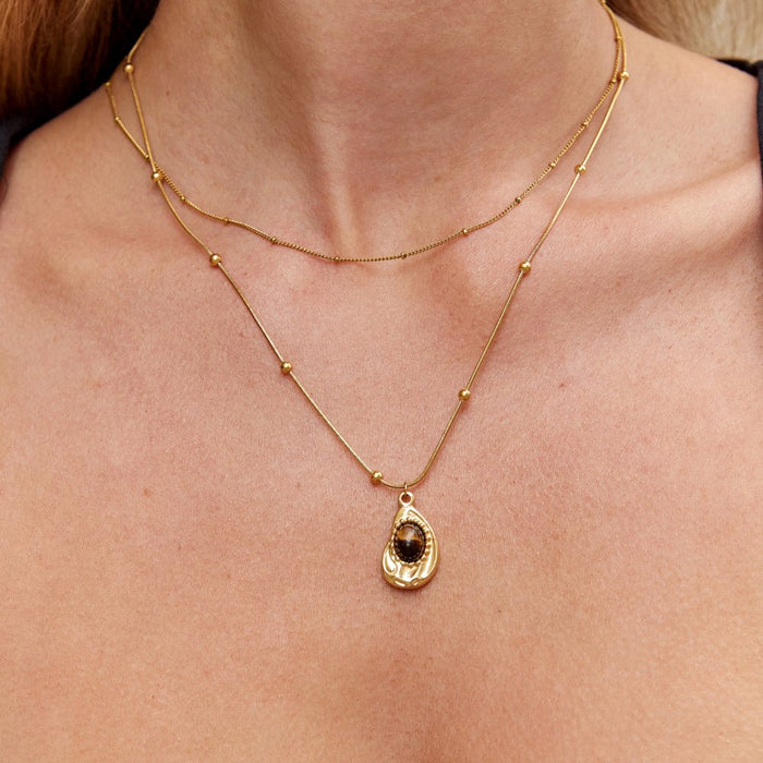 Leonie | Gold-Plated Chain Pendant with Round