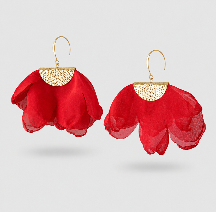 Leonor | Crimson Flower Earrings