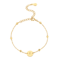 Leonor | Gold-Plated Initial Circle Bracelet