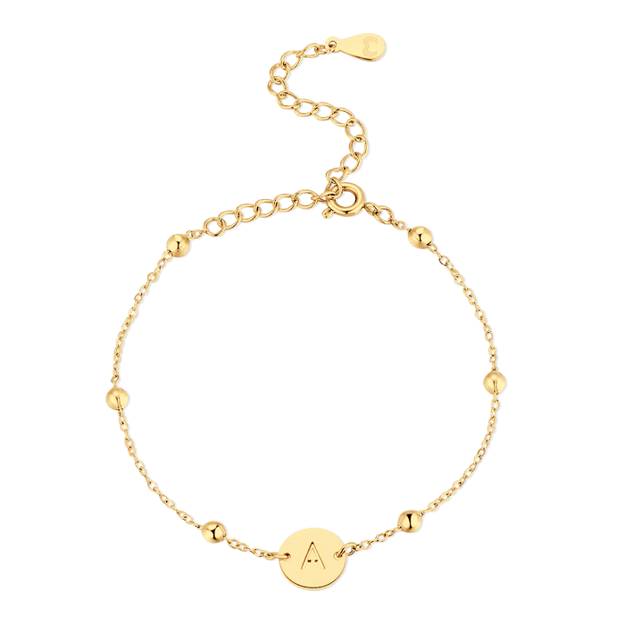 Leonor | Gold-Plated Initial Circle Bracelet