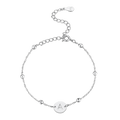Leonor | Silver Initial Circle Bracelet