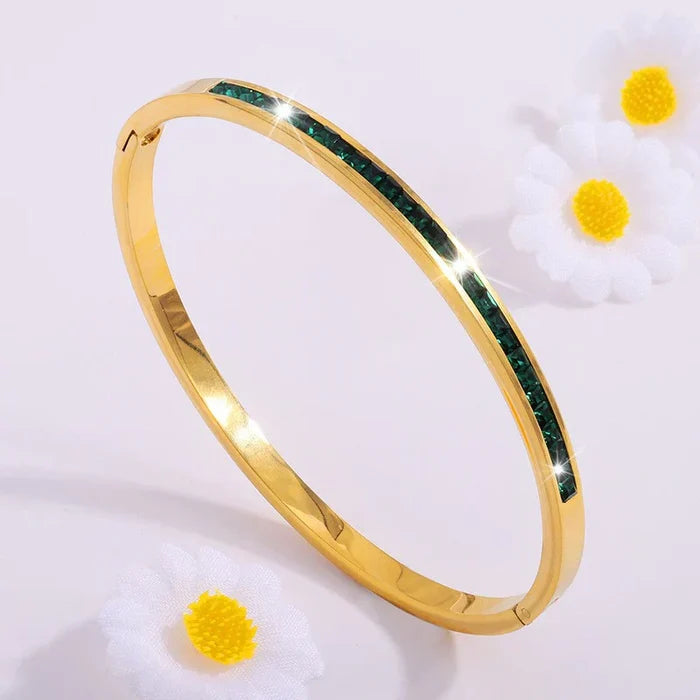Leonora | Gold-Plated Bracelet with Emeralds