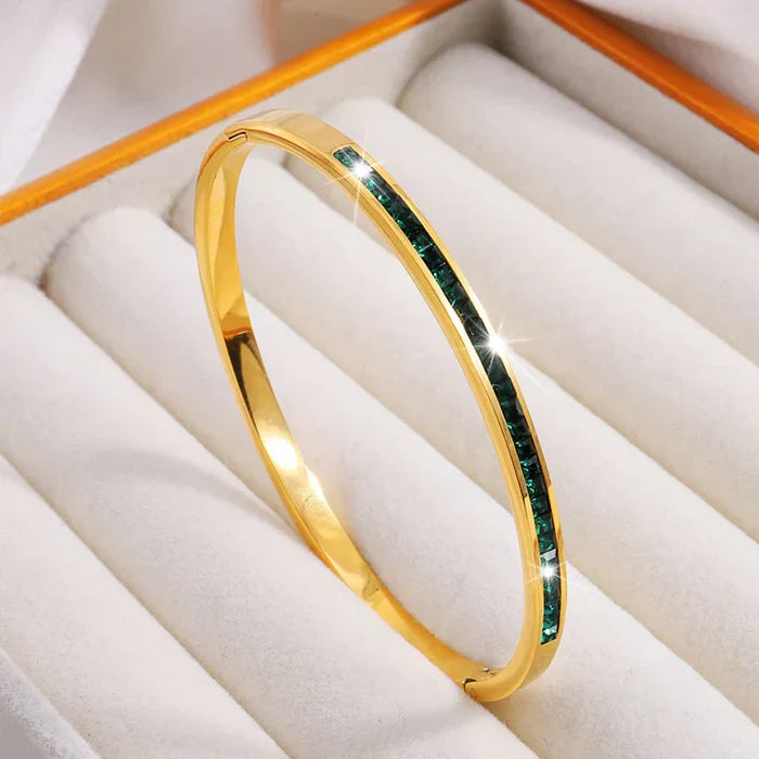 Leonora | Gold-Plated Bracelet with Emeralds