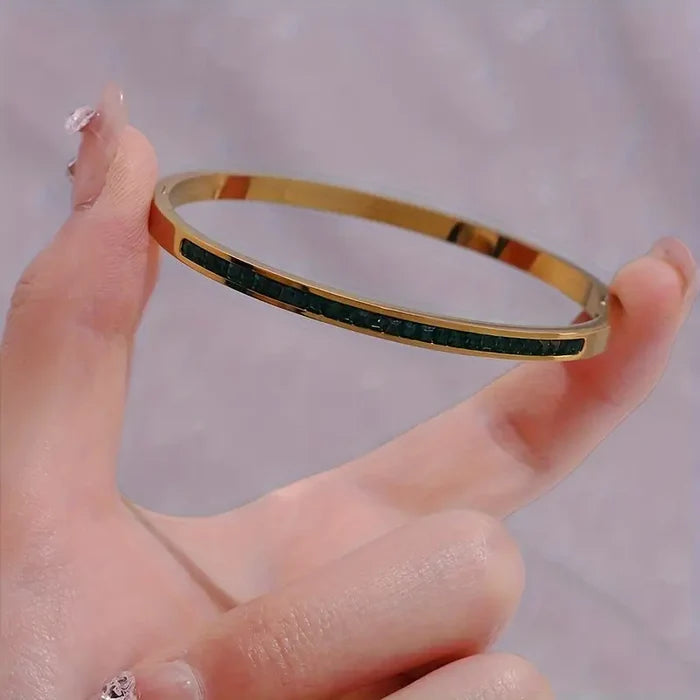Leonora | Gold-Plated Bracelet with Emeralds