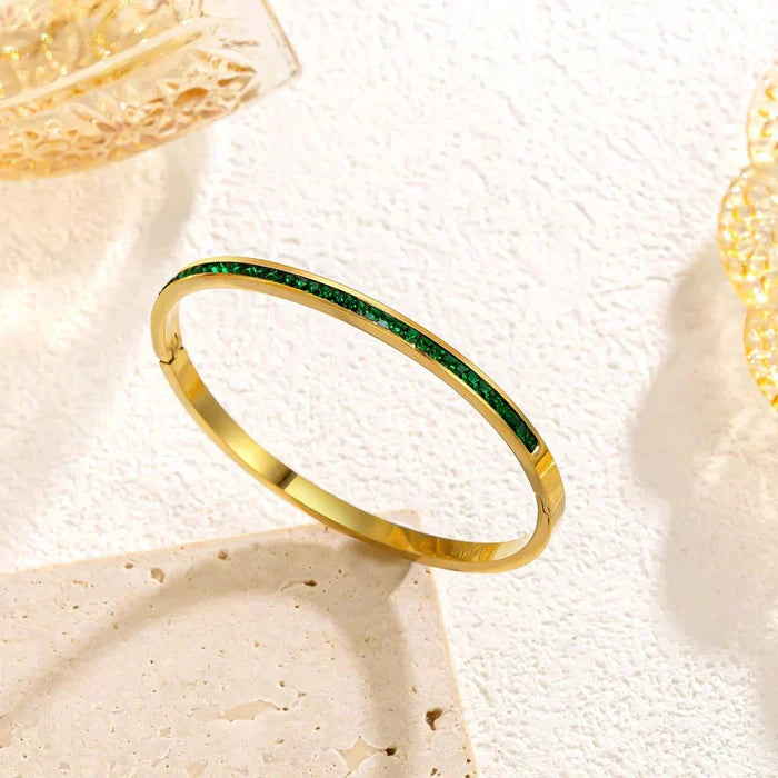 Leonora | Gold-Plated Bracelet with Emeralds