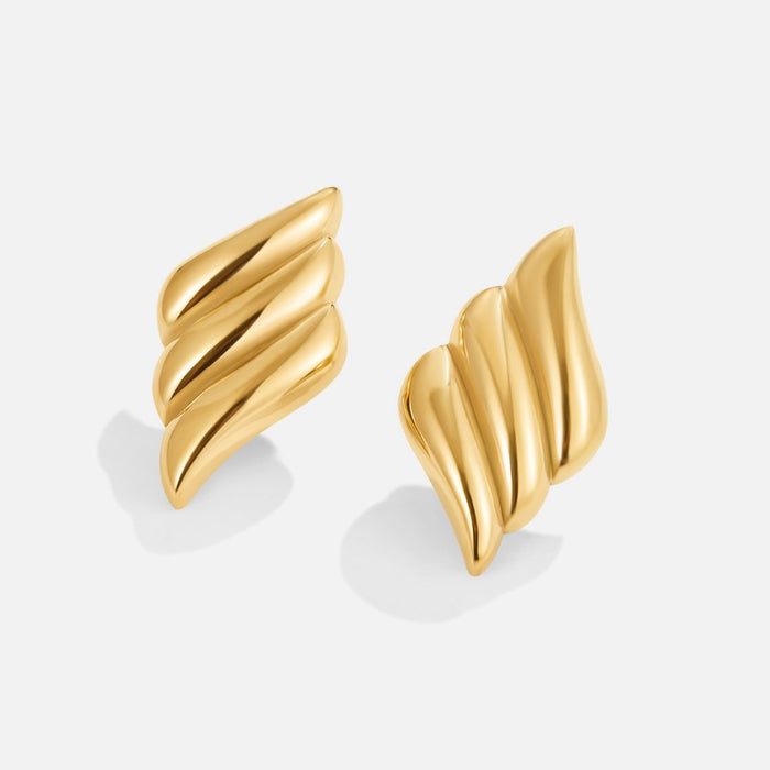 Leonora | Gold-Plated Earrings with Wave Structure