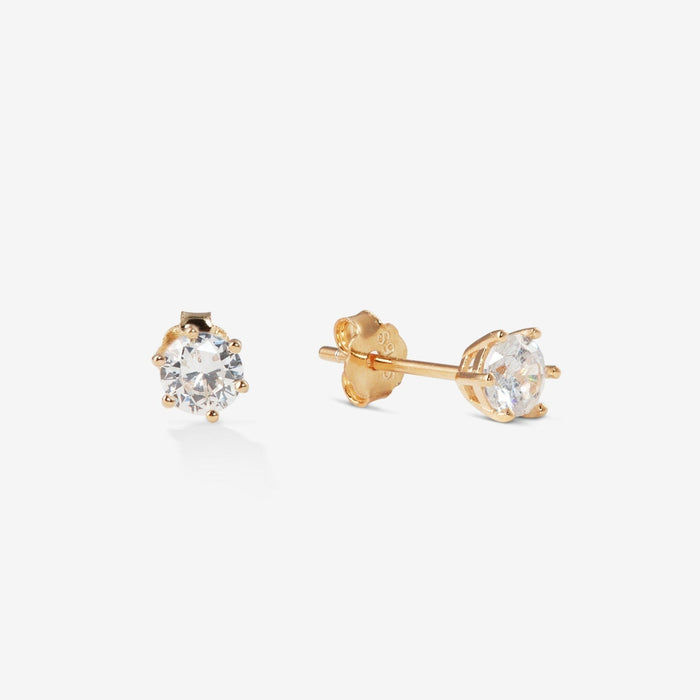 Linnea | Gold-Plated Zirconia Studs, 6 mm