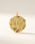 Scorpio zodiac pendant in gold-plated stainless steel