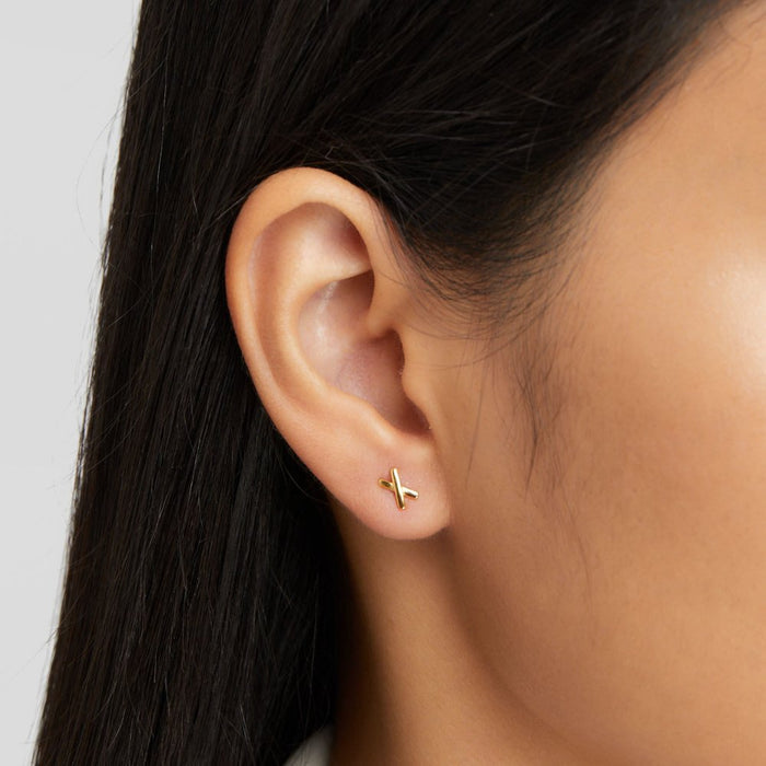 Líza | Gold-Plated Shaped Twig Earrings