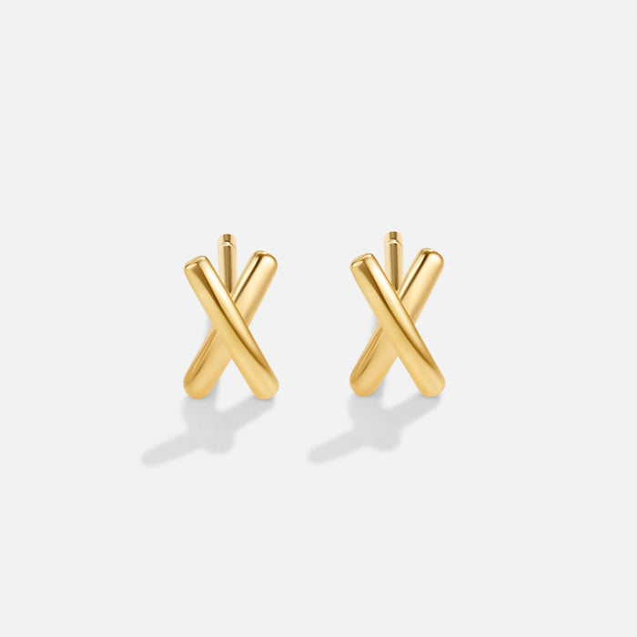 Líza | Gold-Plated Shaped Twig Earrings