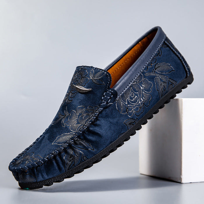 Loafers Leather with Floral Print