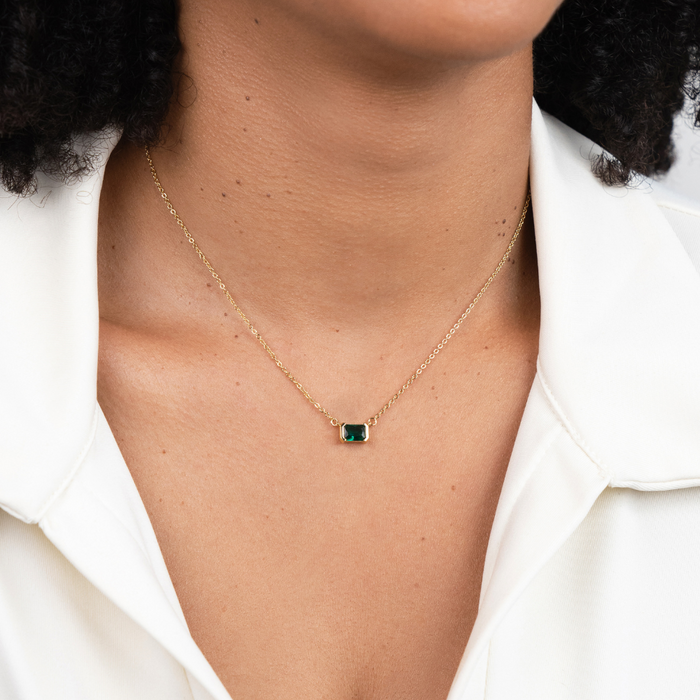 Loretta | Necklace with Emerald Stone
