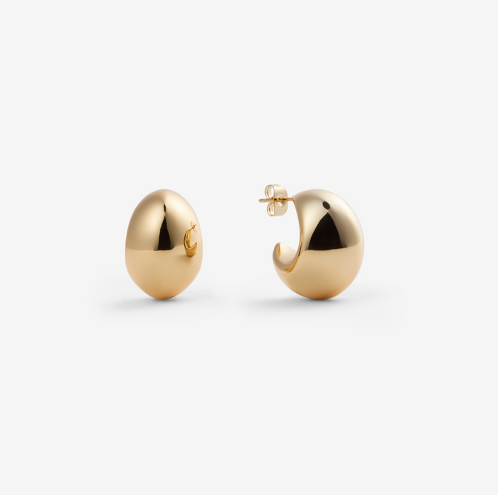 Lotta | Gold-Plated Chunky Moon Earrings