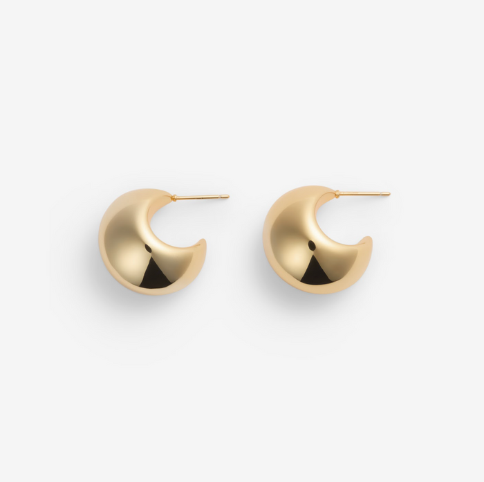 Lotta | Gold-Plated Chunky Moon Earrings