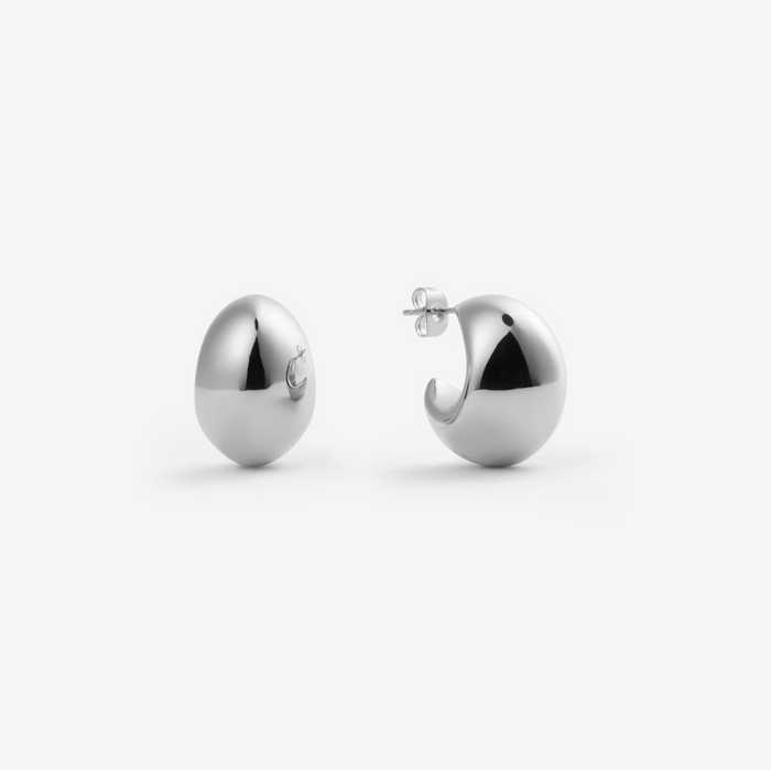 Lotta | Silver Chunky Moon Earrings