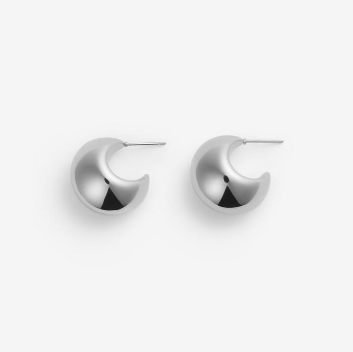 Lotta | Silver Chunky Moon Earrings