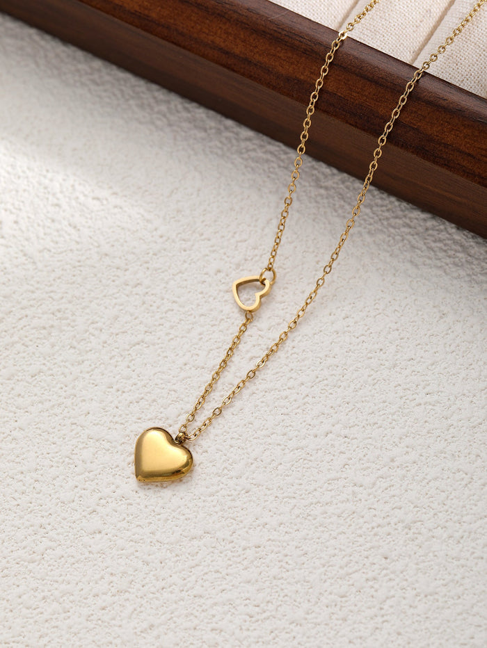Lucía | Gold-Plated Double Elegant Heart Necklace