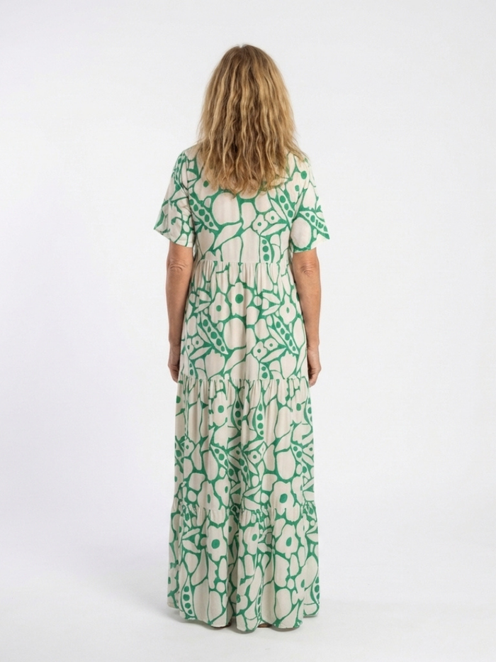 Lucie | Midi Dress with Floral, Short-Sleeve and V-Neck