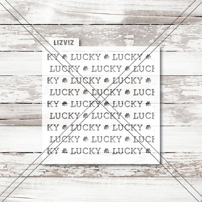 Lucky Worded Typewriter St. Patrick's Day Stencil.