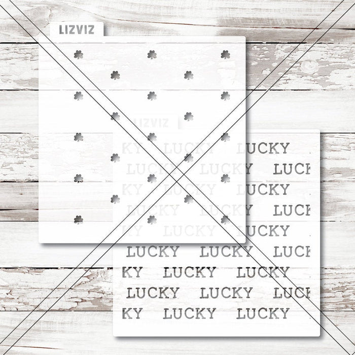 Lucky Worded Typewriter St. Patrick's Day Stencil.