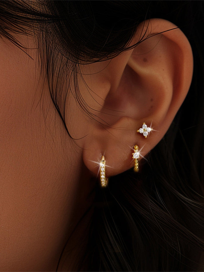 Luisa | Gold-Plated Earrings with Feminine Structure